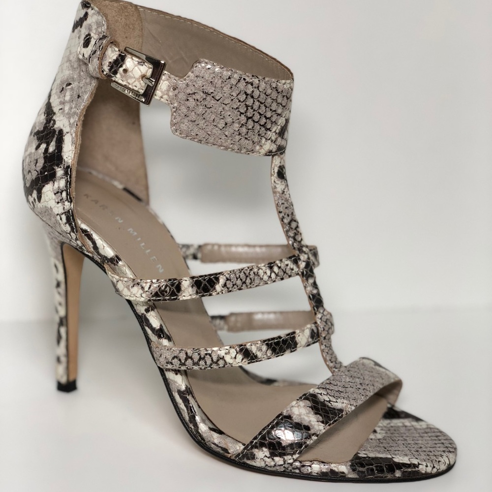 Karen Millen snake print cage sandals size 7
